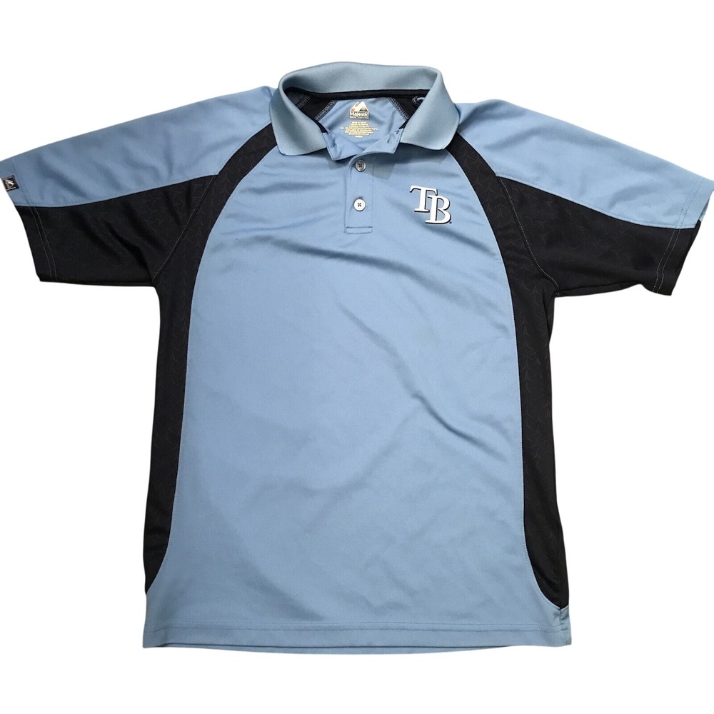 Tampa Bay Rays MLB X Majestic Colorblock Polo Shirt Men's Size Medium